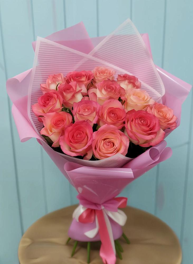 Букет 15 Розовых роз Равель в Котельники