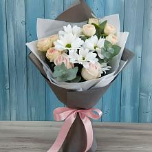 Букет цветов из:  Хризантемы и Розы #REPLACE_PRED# Котельники