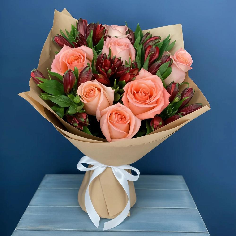 Букет цветов из: Розы и Альстромерии в Котельники