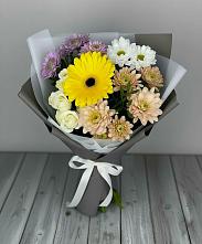 Букет цветов из:  Розы, Герберы и Хризантемы в Котельники