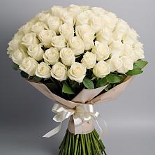Букет 101 беля роза Белоснежка в Котельники