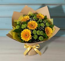 Букет цветов из:  Герберы и Хризантемы в Котельники