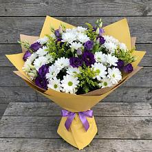 Букет цветов из:  Ирисы, Хризантемы и Ромашки #REPLACE_PRED# Котельники