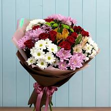 Букет цветов из:  Розы, Хризантемы и Альстромерии в Котельники