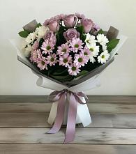 Букет цветов из:  Хризантемы и Розы в Котельники