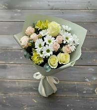 Букет цветов из:  Альстромерии, Розы и Хризантемы в Котельники
