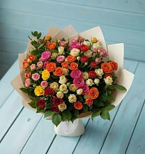 Букет Микс из разноцветных кустовых роз в Котельники